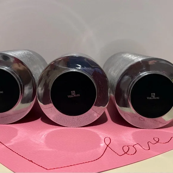 Vera Wang Silver Textured Candle Holder Set - Picture 7 of 8